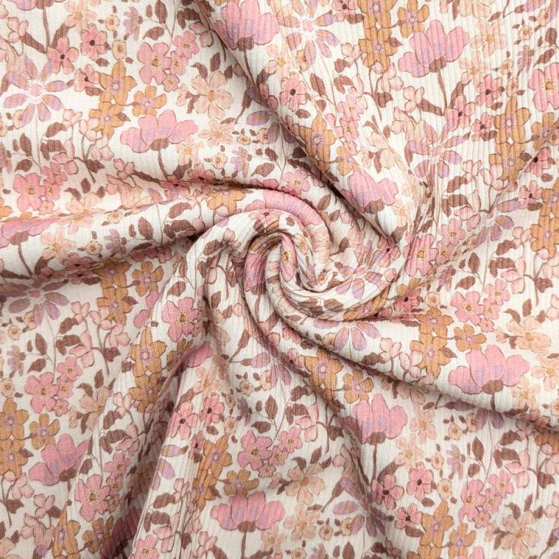 Ribjersey pastell Wiesenblume 7130 schmale Rippen
