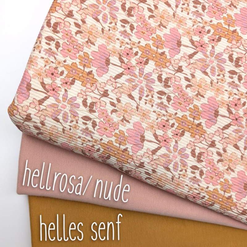Ribjersey pastell Wiesenblume 7130 schmale Rippen