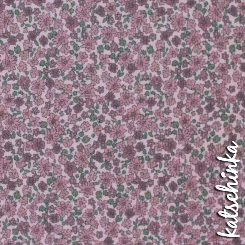 Ribjersey süsse kleine Blumen himbeere 0776 schmale Rippen
