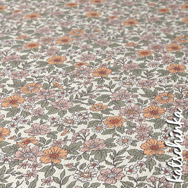 Ribjersey Hibiscusblüte 23570 schmale Rippen