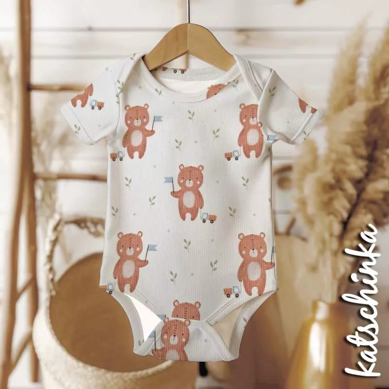 Ribjersey Bär mit Spielzeugauto 7162 schmale Rippen