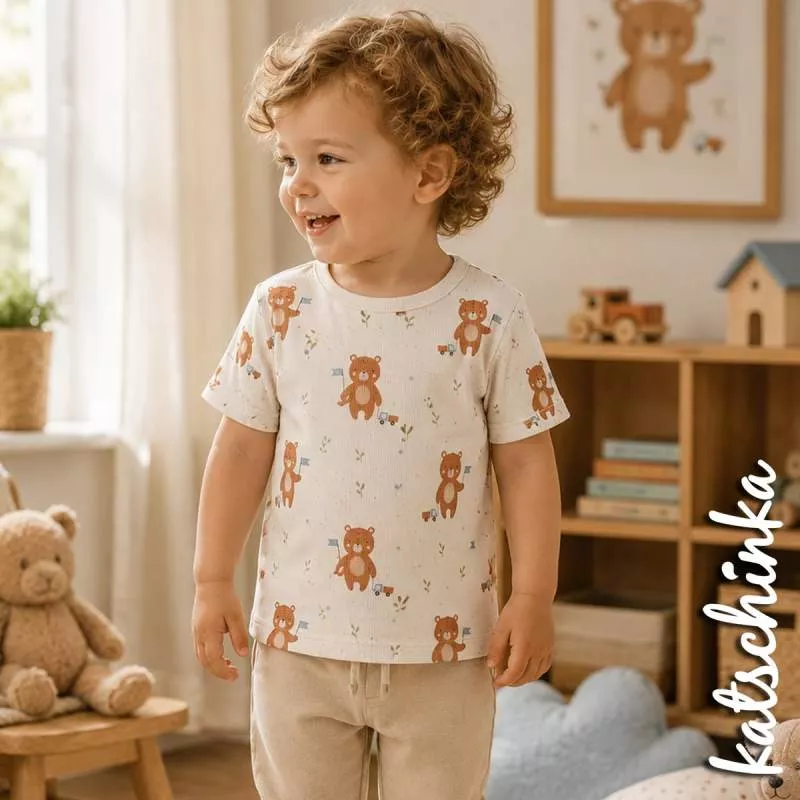 Ribjersey Bär mit Spielzeugauto 7162 schmale Rippen
