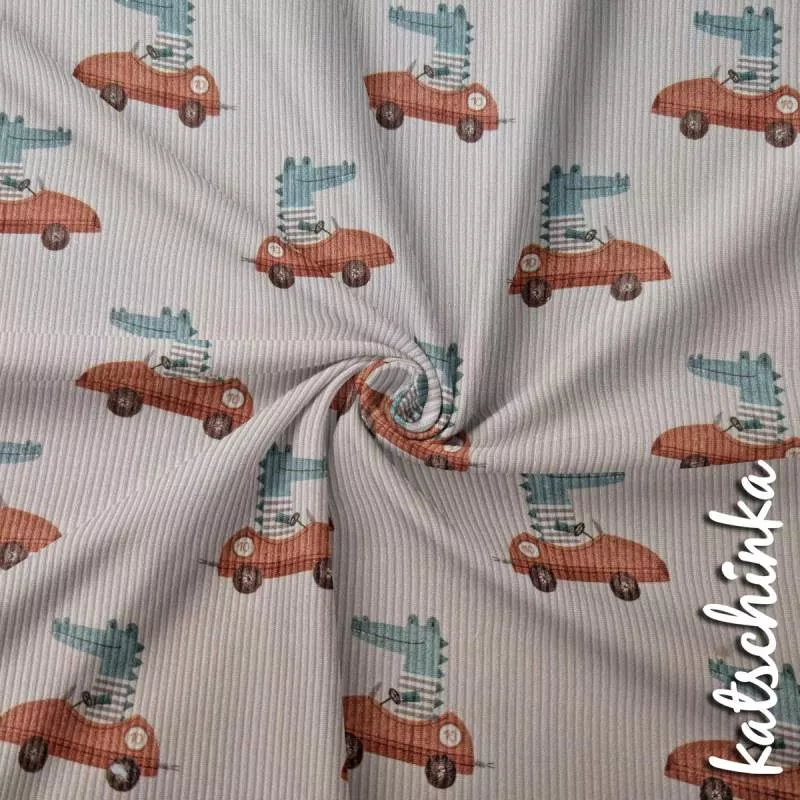 Ribjersey Krokodil im Auto 7134 schmale Rippen