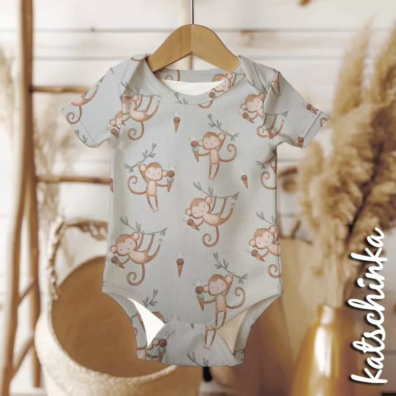 Ribjersey Affe mit Eiscreme 7166 schmale Rippen