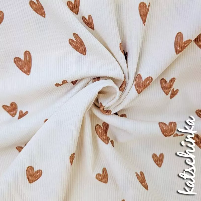 Ribjersey herzen skizze kakao 1016 schmale Rippen