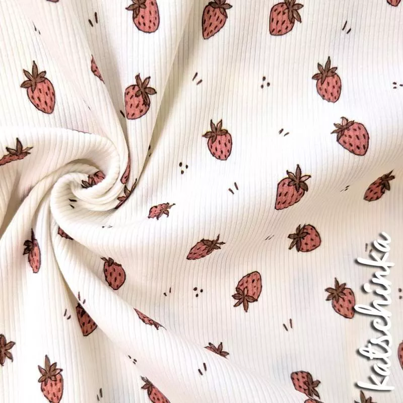 Ribjersey Erdbeeren 7177 schmale Rippen