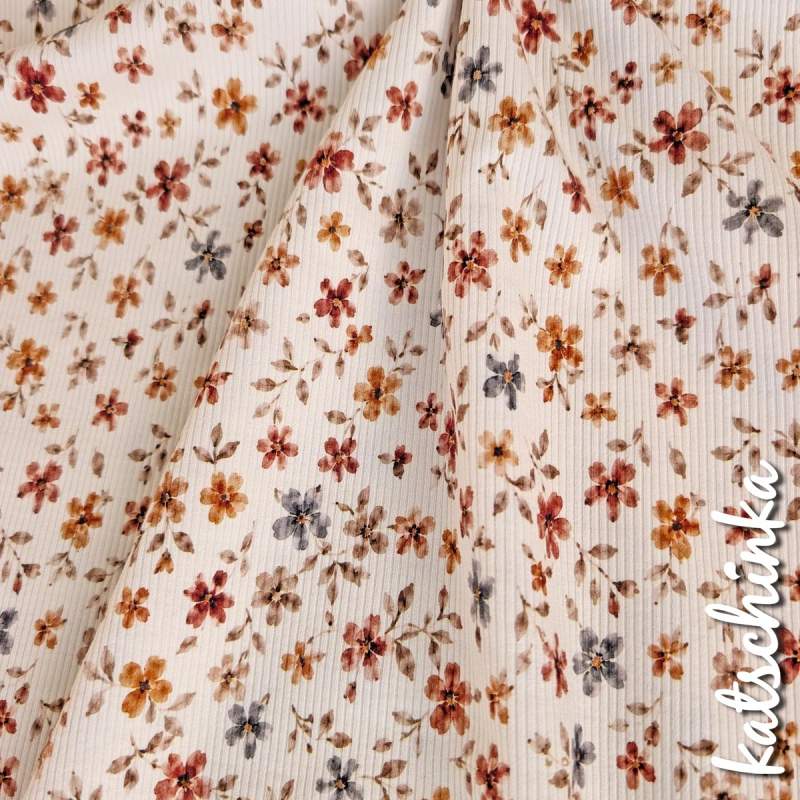 Ribjersey Wildblüte Rustikal 7188 schmale Rippen