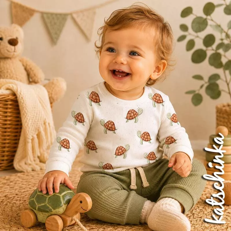 Ribjersey Happy Schildkröte 7171 schmale Rippen