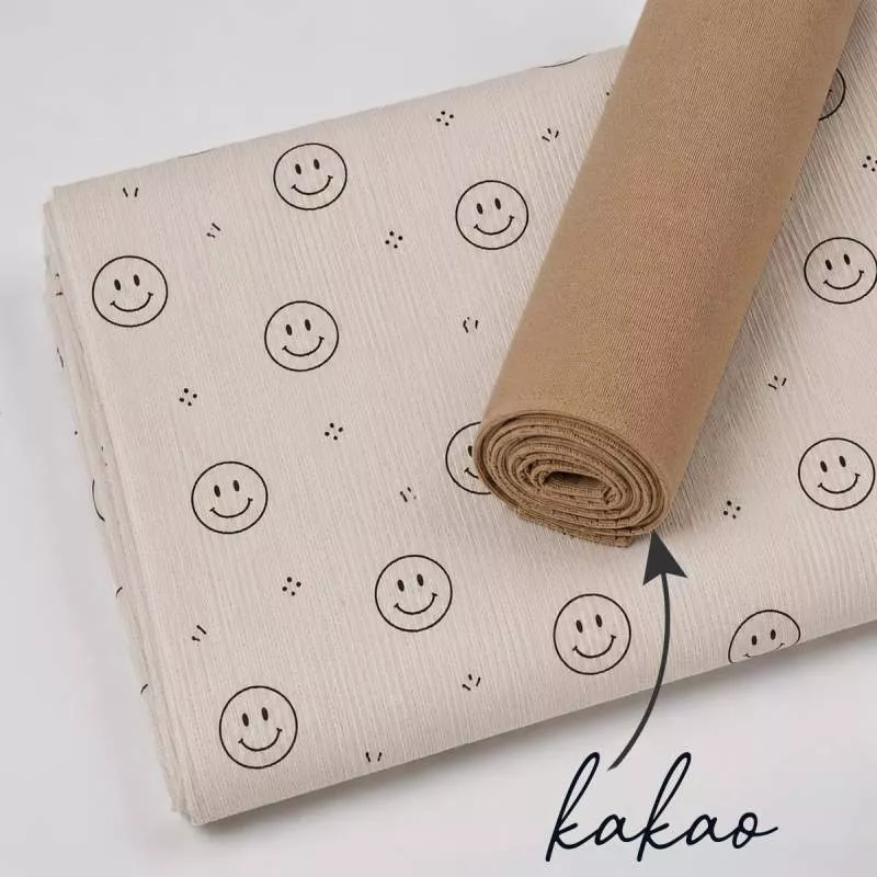 Ribjersey Smiley dunkelbeige 1015 schmale Rippen