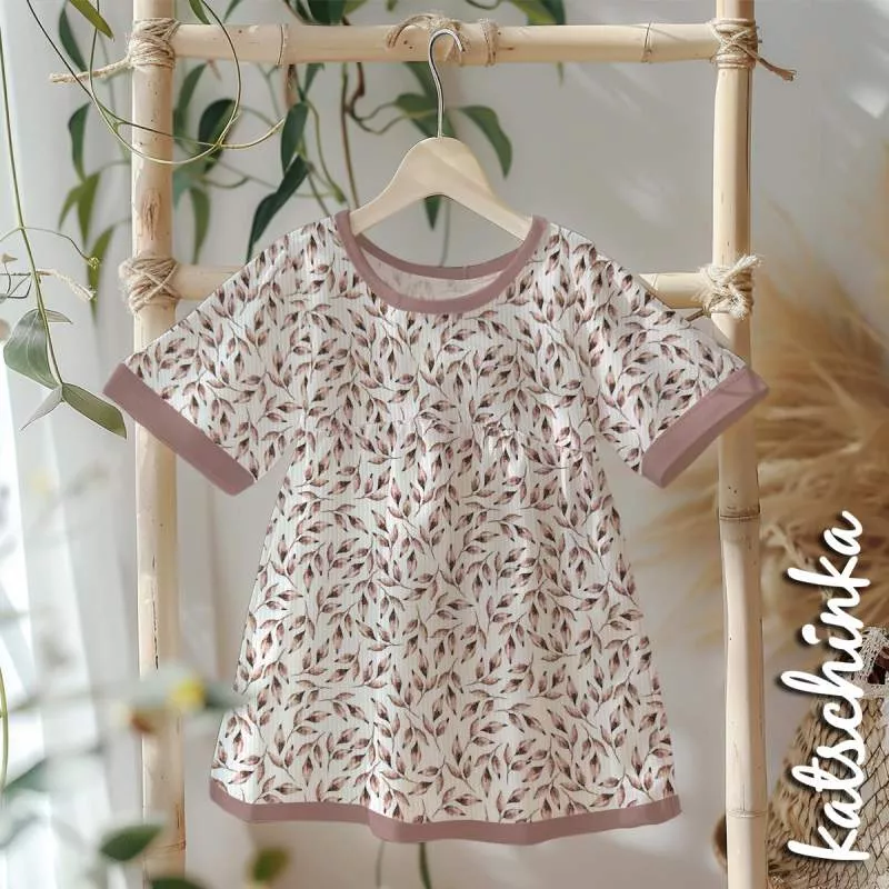 Ribjersey Gemaltes Blatt Altmauve 7127 schmale Rippen