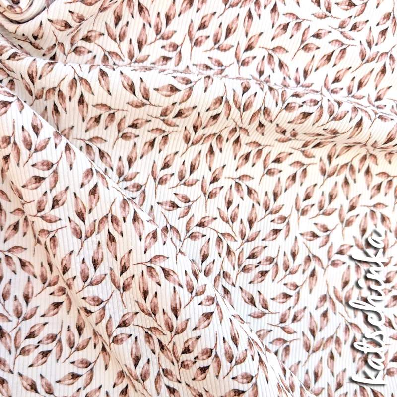 Ribjersey Gemaltes Blatt Altmauve 7127 schmale Rippen