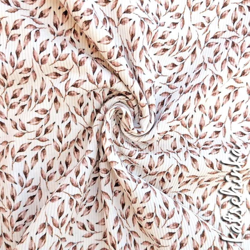 Ribjersey Gemaltes Blatt Altmauve 7127 schmale Rippen