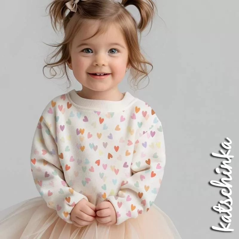 Kinderpullover aus Rippenjersey mit Motiv – weicher Ribjersey Stoff für Kinderkleidung in hellblau