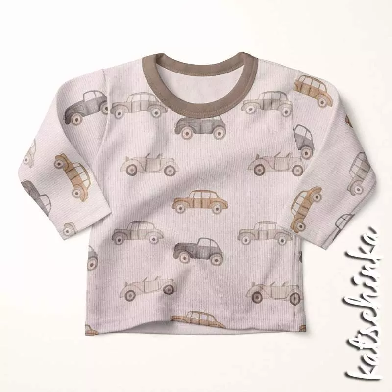 Ribjersey Retroautos Rippjersey schmale Rippen