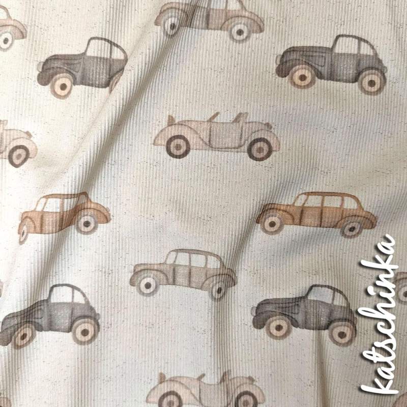 Ribjersey Retroautos Rippjersey schmale Rippen