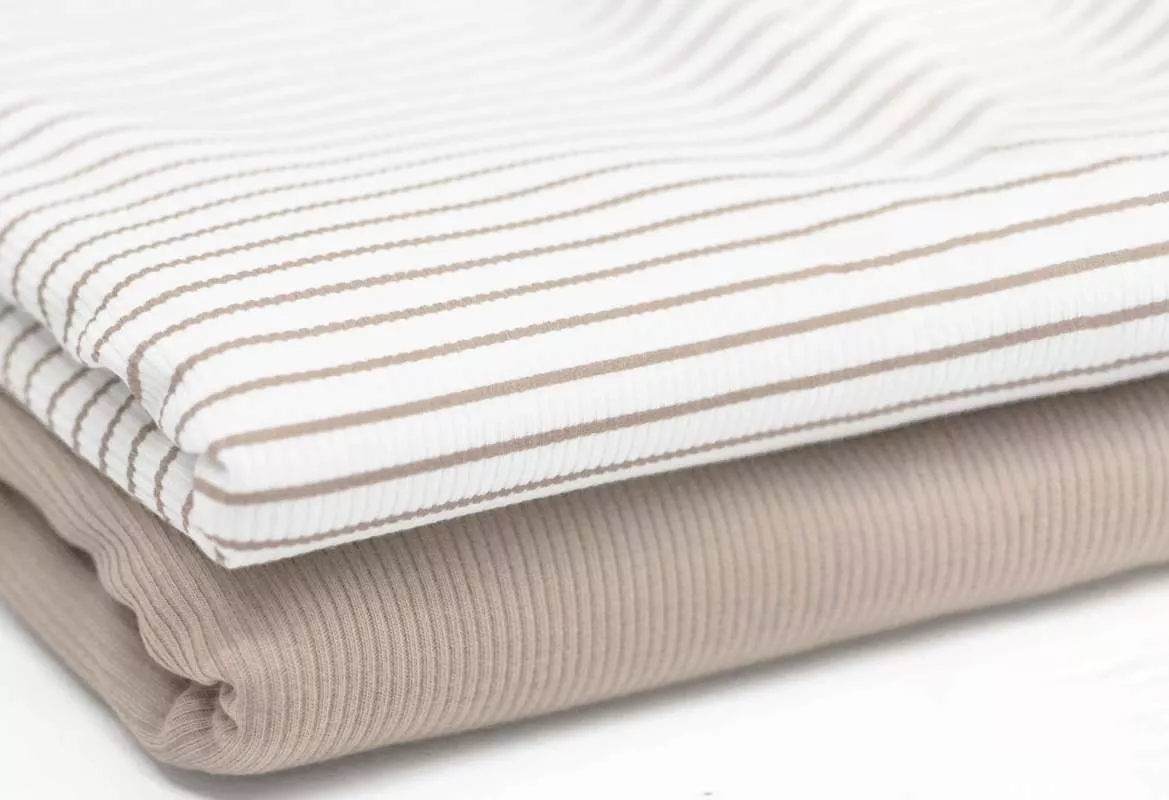 Rippstrick Jersey Streifen - rost / cognac 003