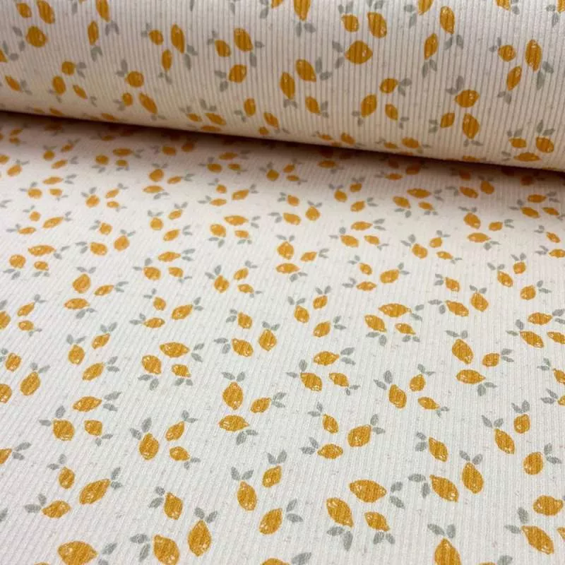 Ribjersey Lemon 732 Rippjersey schmale Rippen