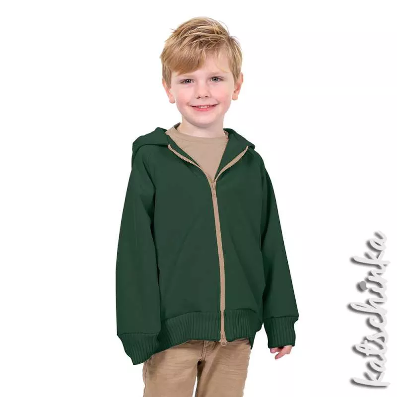 Softshell Stoff Meterware dunkelgrün 564 | wasserabweisend, winddicht & warm | Outdoorstoff zum Nähen von Jacken & Softshell Hosen, Softshelloverall