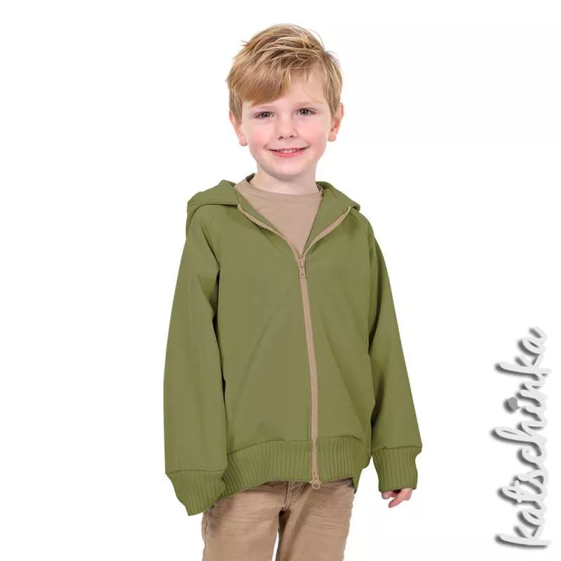 Softshell Stoff Meterware khakigrün hell 026 | wasserabweisend, winddicht & warm | Outdoorstoff zum Nähen von Jacken & Softshell Hosen, Softshelloverall