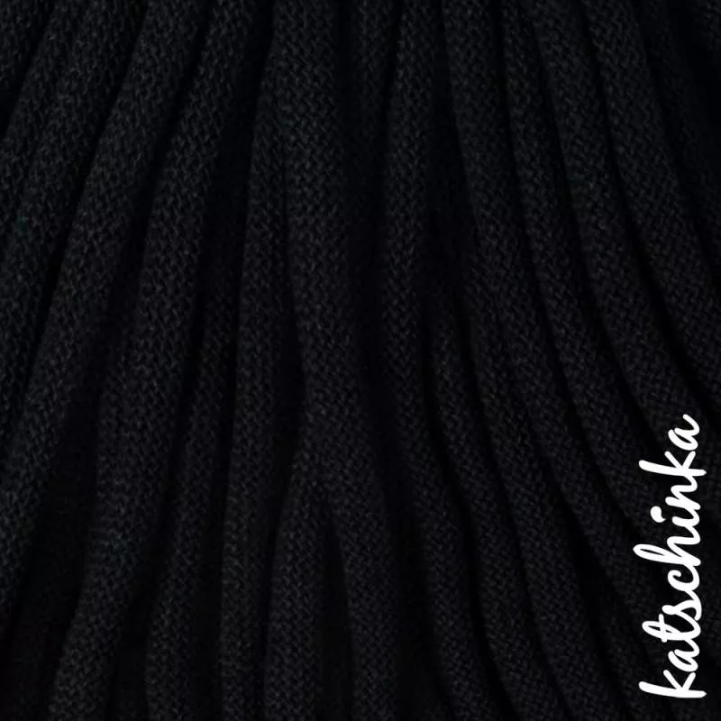 Strickschlauch Schwarz Baumwollkordel 10mm für Hoodie