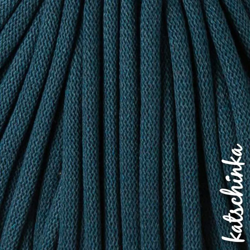 Strickschlauch peacock-blue Baumwollkordel 10mm für Hoodie