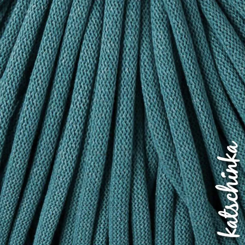 Strickschlauch teal Baumwollkordel 10mm für Hoodie