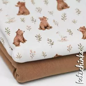 Kinder Jersey Stoff mit Bärenmuster– elastischer Baumwollstoff für Baby- und Kinderbekleidung
