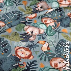 Bio Baumwolljersey Dschungelgang 6472 Kinderstoff – Jersey Meterware
