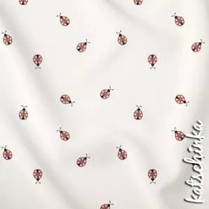 Kinder Jersey Stoff mit Marienkäfermuster– elastischer Baumwollstoff für Baby- und Kinderbekleidung