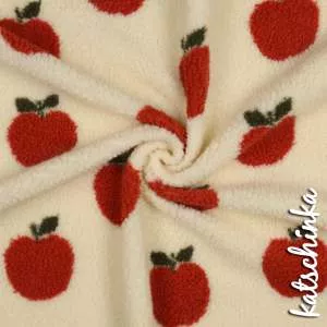 Teddyplüsch Apfel 05676.001 | Teddystoff | Teddy Plüschstoff