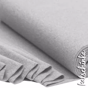 Grau melierter Bündchenstoff als Meterware, glatt und elastisch, ideal für Baby- und Kinderkleidung