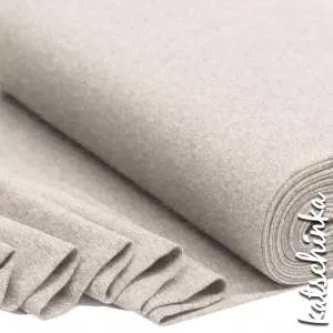 Hellbeige melierter Bündchenstoff als Meterware, glatt und elastisch, ideal für Baby- und Kinderkleidung