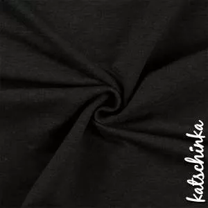 Dunkelgrau melierter Bündchenstoff als Meterware, glatt und elastisch, ideal für Baby- und Kinderkleidung