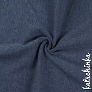 Light jeans melierter Bündchenstoff als Meterware, glatt und elastisch, ideal für Baby- und Kinderkleidung