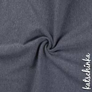 Navy melierter Bündchenstoff als Meterware, glatt und elastisch, ideal für Baby- und Kinderkleidung