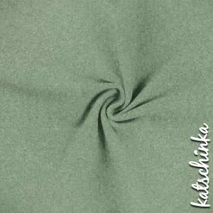 Pastellgrün melierter Bündchenstoff als Meterware, glatt und elastisch, ideal für Baby- und Kinderkleidung