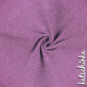 Violett melierter Bündchenstoff als Meterware, glatt und elastisch, ideal für Baby- und Kinderkleidung