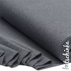Bündchenstoff dunkelgrau meliert als elastische Schlauchware Meterware