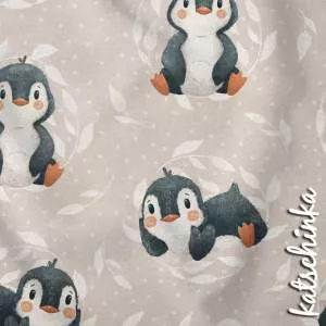 Baumwolljersey Stoff mit Dinosaurier Motiv in Naturtönen auf ecru Hintergrund – Kinderstoff als Meterware zum Nähen von Baby- und Kinderkleidung
