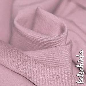 Sommersweat Stoff dunkelmauve nude als Meterware – elastischer French Terry Sweatstoff
