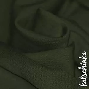Sommersweat Stoff dunkelgrün als Meterware – elastischer French Terry Sweatstoff
