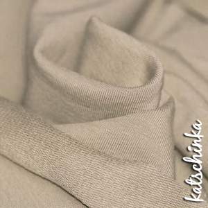Sommersweat Stoff dunkel beigeals Meterware – elastischer French Terry Sweatstoff