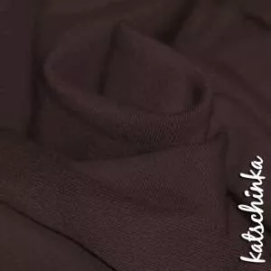 Sommersweat Stoff dunkelbraun als Meterware – elastischer French Terry Sweatstoff
