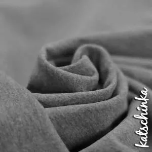 Sommersweat Stoff dunkelgrau meliert als Meterware – elastischer French Terry Sweatstoff