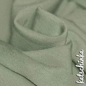 Sommersweat Stoff dusty grün als Meterware – elastischer French Terry Sweatstoff