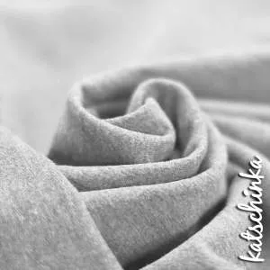 Sommersweat Stoff hellgrau meliert als Meterware – elastischer French Terry Sweatstoff