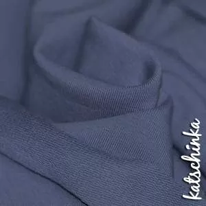 Sommersweat Stoff jeansblau als Meterware – elastischer French Terry Sweatstoff