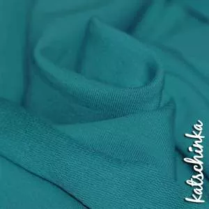 Sommersweat Stoff petrol als Meterware – elastischer French Terry Sweatstoff