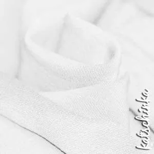 Sommersweat Stoff weiß als Meterware – elastischer French Terry Sweatstoff