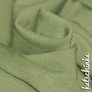 Sommersweat Stoff zartes olive als Meterware – elastischer French Terry Sweatstoff